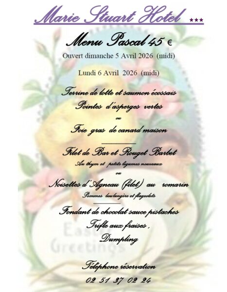 Menu de Paques 2026